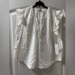 Liz Claiborne White Textured Blouse